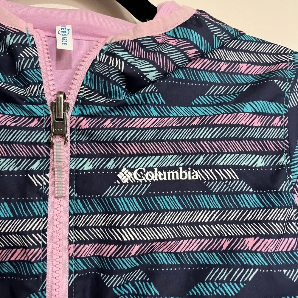 Girls Columbia Jacket Lightweight Spring‎ Blue Graphic Print XS (6/7)